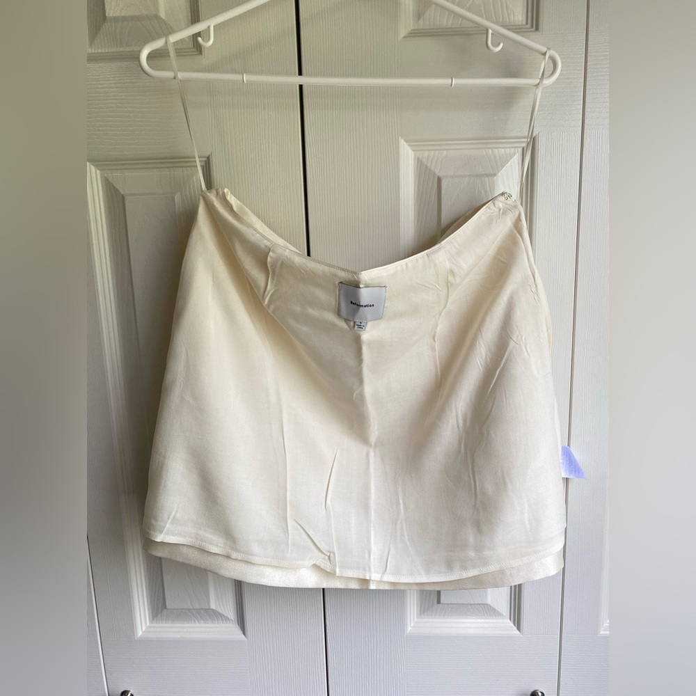 NEW Reformation Mika Two Pieces Satin Cream Set - Picture 11 of 15